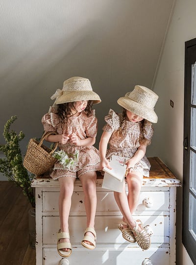 碎花花邊泡泡袖上衣2