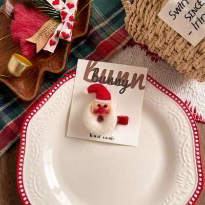 羊毛氈聖誕髮夾5