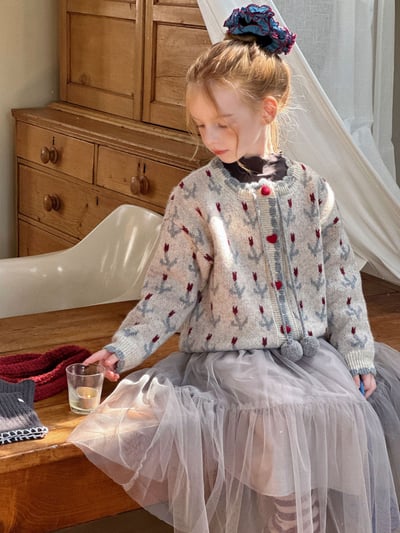 小花朵勾花毛衣小外套4