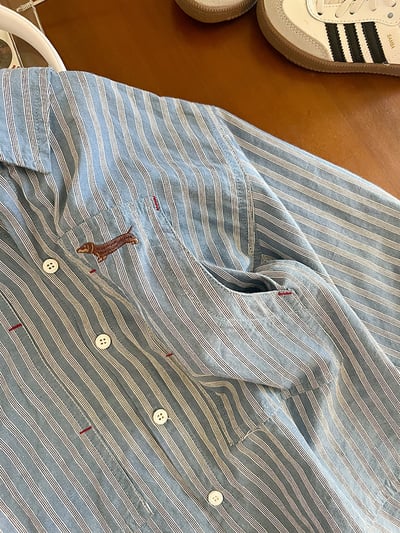 韓版休閒條紋襯衫8