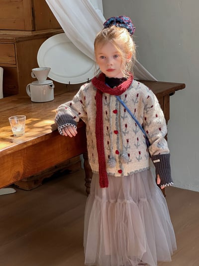 小花朵勾花毛衣小外套3