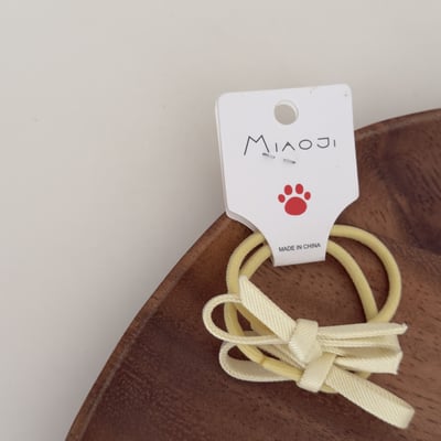 馬卡龍細織帶蝴蝶結髮夾 髮繩6