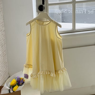 仙氣拼接網紗背心裙1