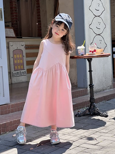 氣質拼接無袖長洋2