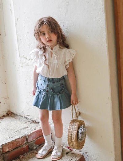 木耳領刺繡蕾絲上衣3