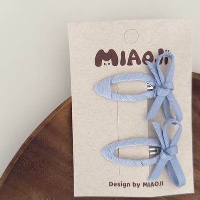 馬卡龍細織帶蝴蝶結髮夾 髮繩10