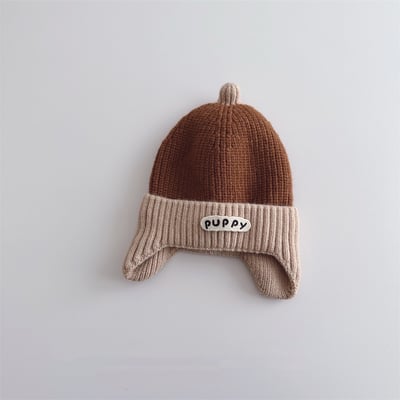 日系配色針織護耳帽3