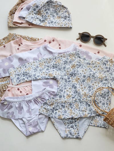 女童兩件式防曬泳衣含帽8