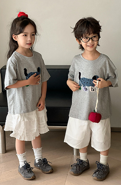 絨毛小狗T恤親子裝3