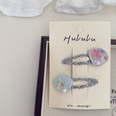 甜美珠珠貝殼髮飾4