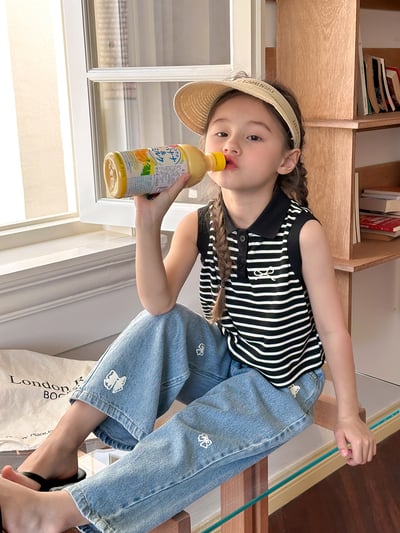 條紋無袖POLO上衣4