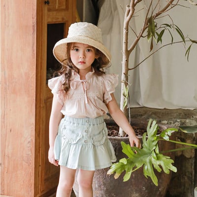 木耳領刺繡蕾絲上衣1