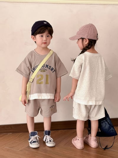 字母數字假兩件套裝2