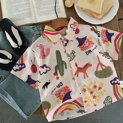 繽紛卡通花襯衫1