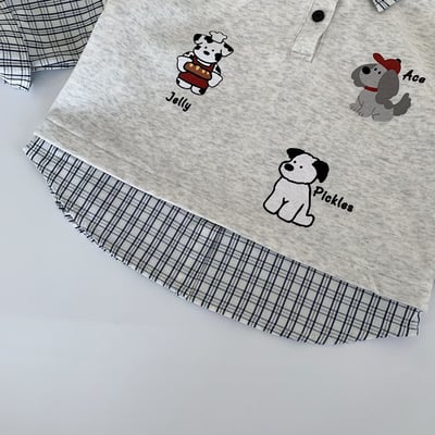 小狗拼接假兩件上衣4