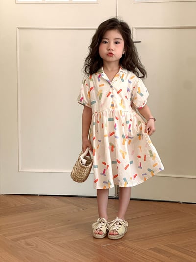 繽紛彩條洋裝套裝2