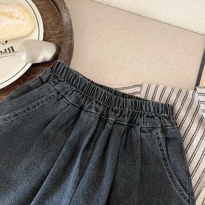 黑色牛仔七分褲3