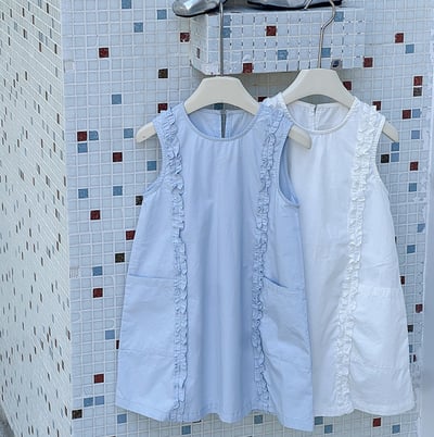 法式花邊無袖洋裝1