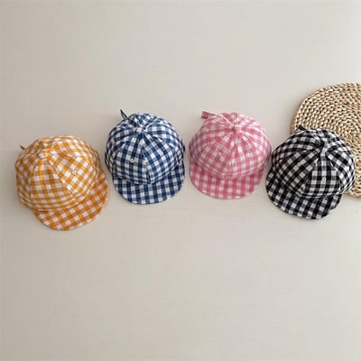 糖果色棋盤格鴨舌帽2