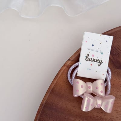 玫瑰粉波點髮飾9