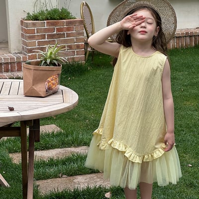 仙氣拼接網紗背心裙2