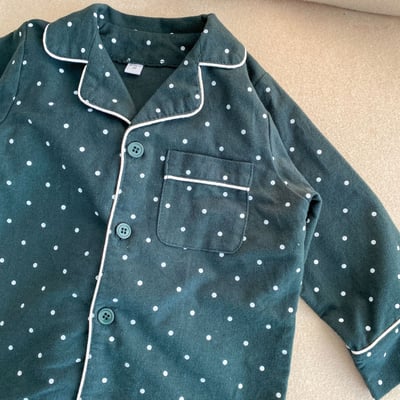 純棉波點長袖家居服8