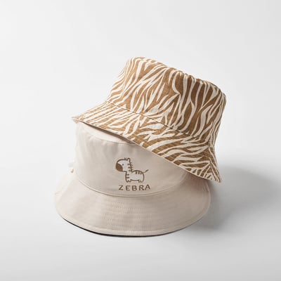 斑馬紋雙面漁夫帽1