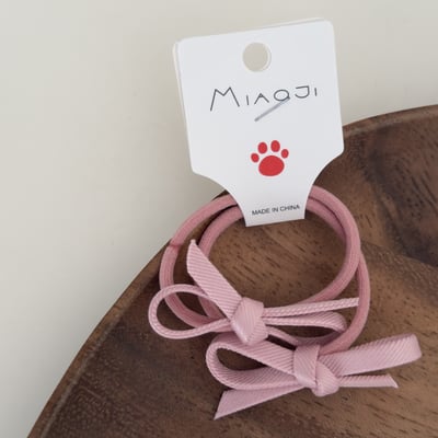 馬卡龍細織帶蝴蝶結髮夾 髮繩2