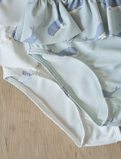 女童花邊連身泳衣含泳帽6