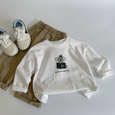 簡約白色圖案T恤3