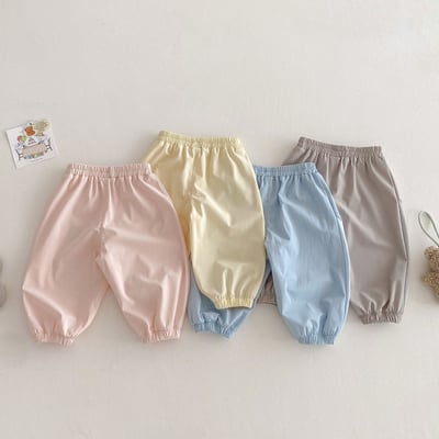 拼接網眼彈性休閒薄長褲9