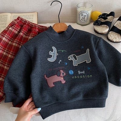 加絨小動物長袖T恤3