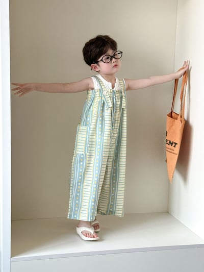 渡假風吊帶寬褲4