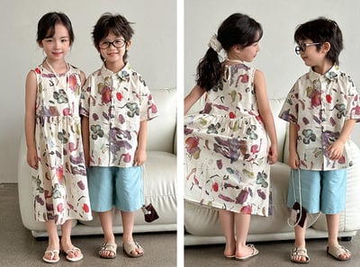 繽紛塗鴉度假風親子裝7