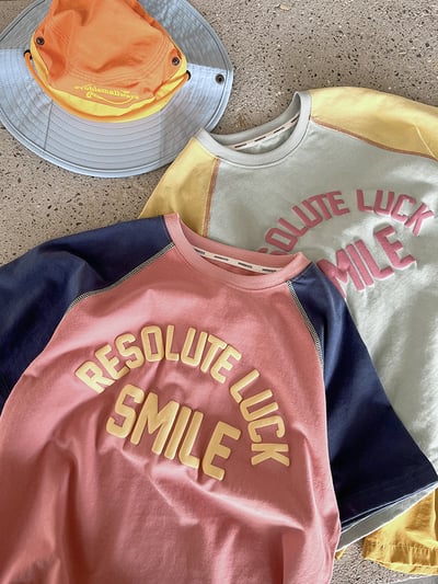 泡泡字母拼袖短T6