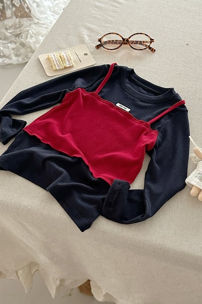 假兩件背心修身上衣5