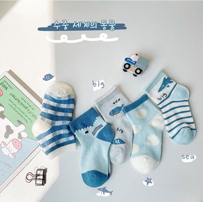 小鯊魚網眼襪子組3