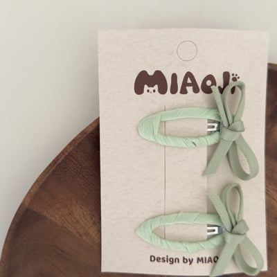 馬卡龍細織帶蝴蝶結髮夾 髮繩9