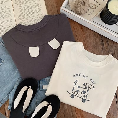 小狗背後立體耳朵T恤2