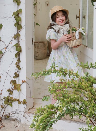 小清新蕾絲花朵公主洋裝5