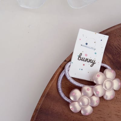 玫瑰粉波點髮飾8