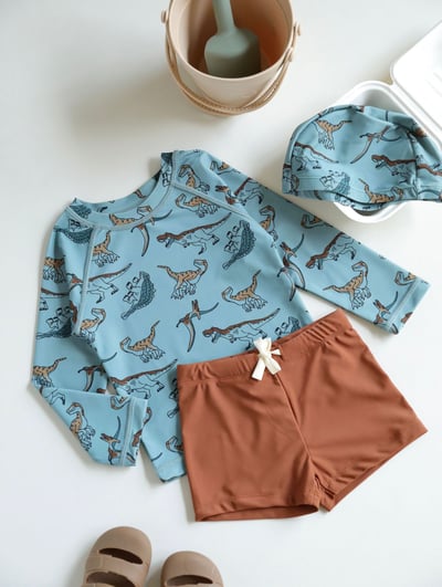 男童兩件式泳衣含帽2