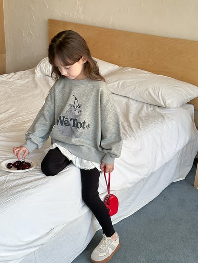 下擺蕾絲假兩件長袖上衣-尺寸1207