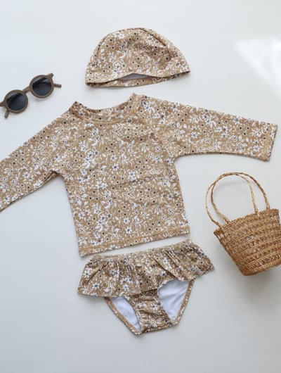 女童兩件式防曬泳衣含帽6