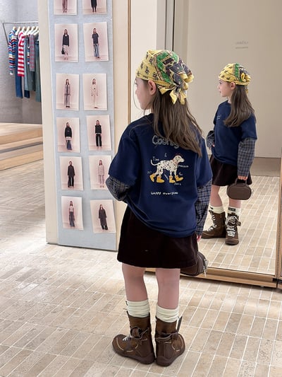 假兩件背後印花上衣5