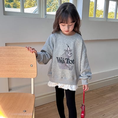 下擺蕾絲假兩件長袖上衣-尺寸1201