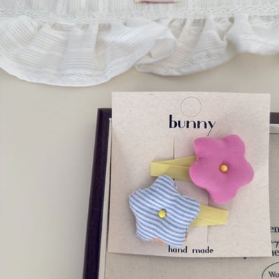 撞色格紋布藝髮飾9