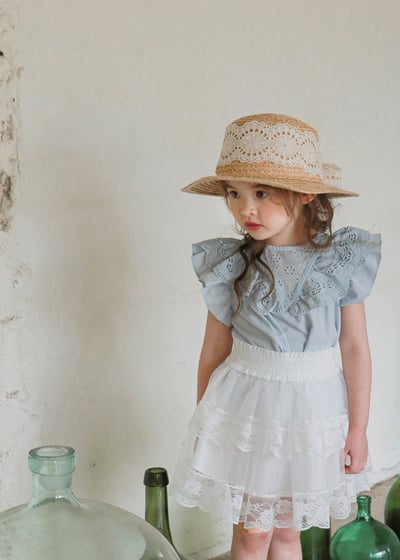 甜美荷葉花邊袖上衣6