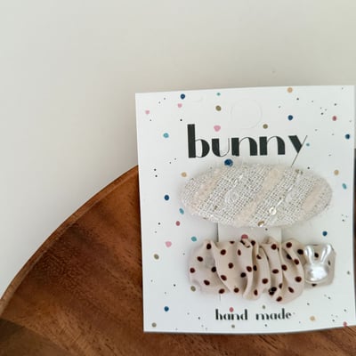 奶茶色系布髮夾7