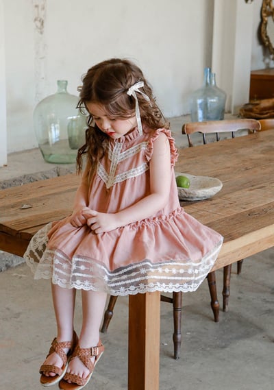 蕾絲花邊無袖洋裝-尺寸100公分4